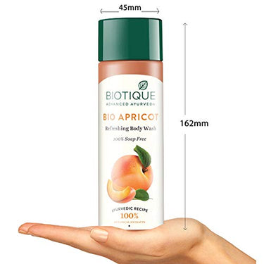 Biotique Apricot Refreshing Body Wash | Keeps Skin Fresh and Clean | Brightens Skin and Reducing Dark Spots | 100% Botanical Extracts | Suitable for All Skin Types | 190ml